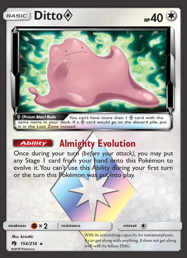Ditto Prism Star — SM - Lost Thunder #154/214