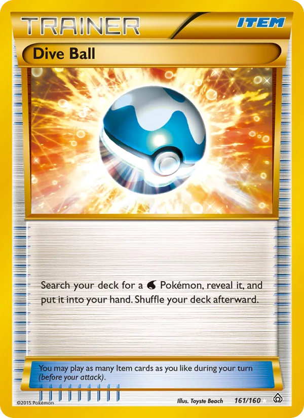 Dive Ball (161 Secret Rare) — XY - Primal Clash #161/160