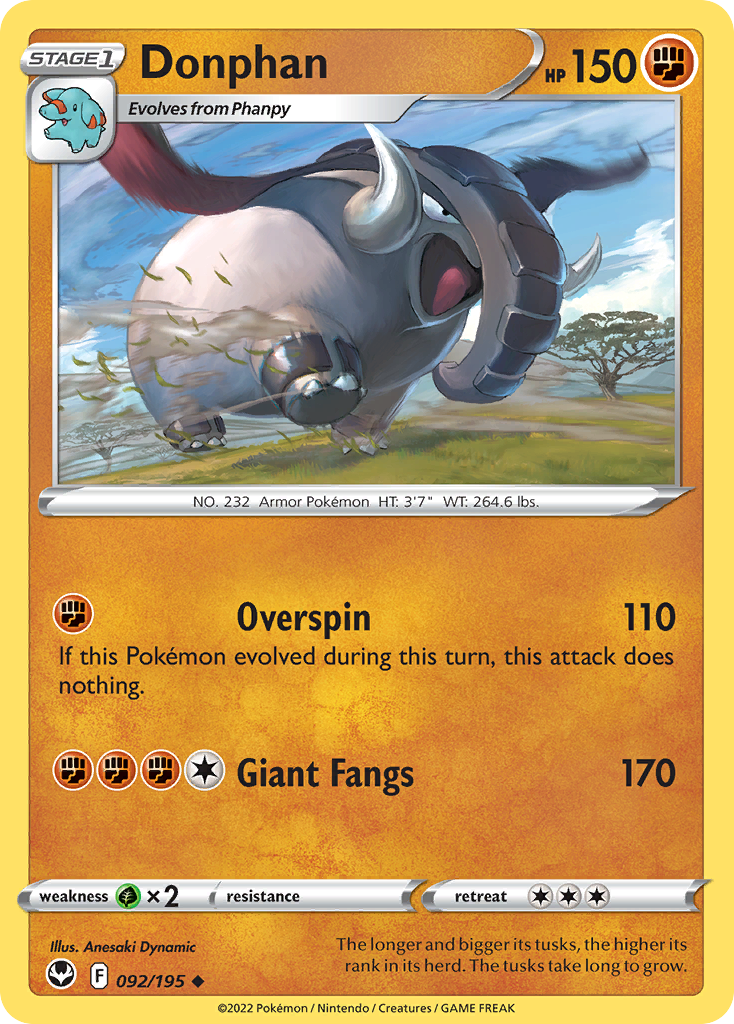 Donphan — SWSH12: Silver Tempest #092/195