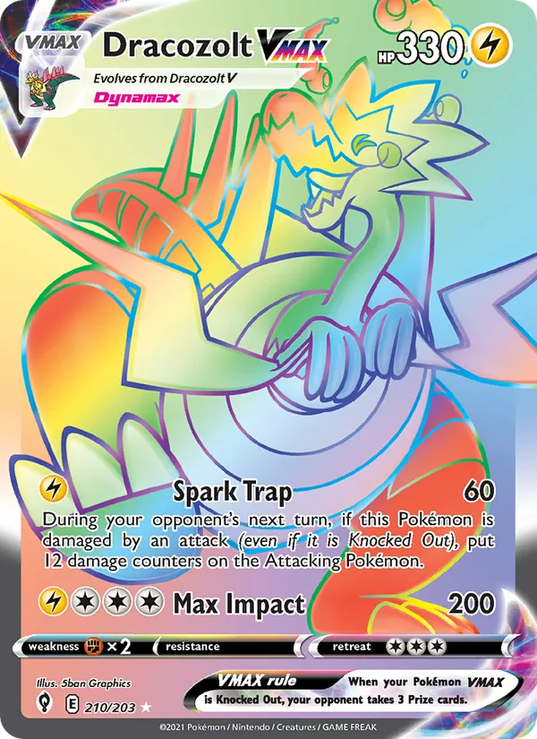 Dracozolt VMAX (Secret) — SWSH07: Evolving Skies #210/203