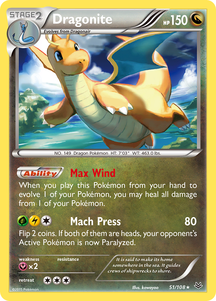 Dragonite (51) — XY - Roaring Skies #51/108