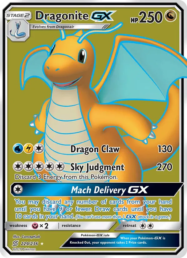 Dragonite GX (Full Art) — SM - Unified Minds #229/236