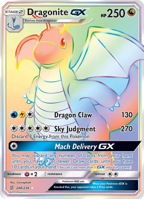 Dragonite GX (Secret) — SM - Unified Minds #248/236