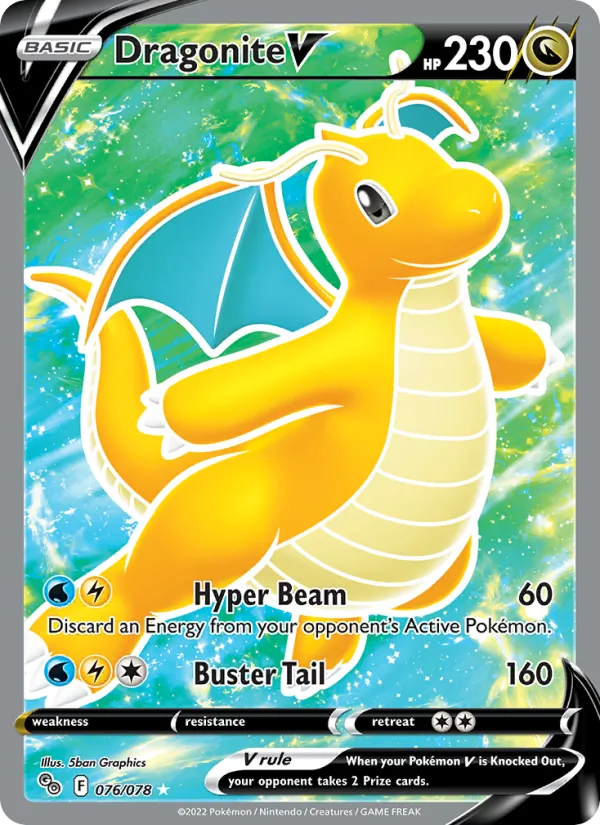 Dragonite V (Full Art) — Pokemon GO #076/078