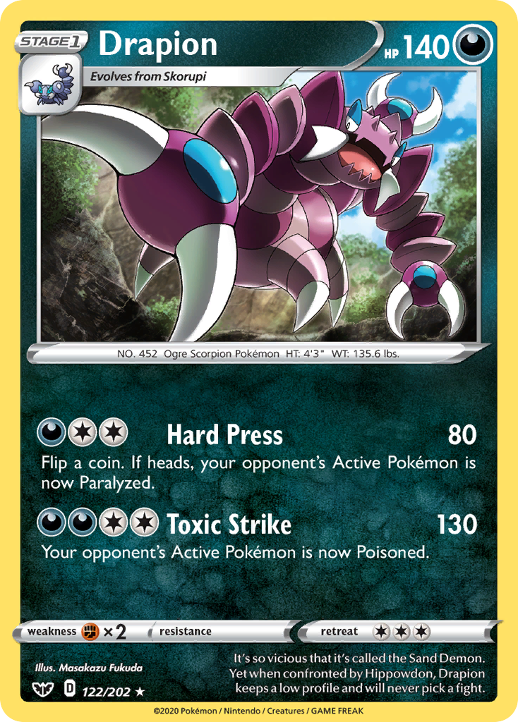 Drapion — SWSH01: Sword & Shield Base Set #122/202