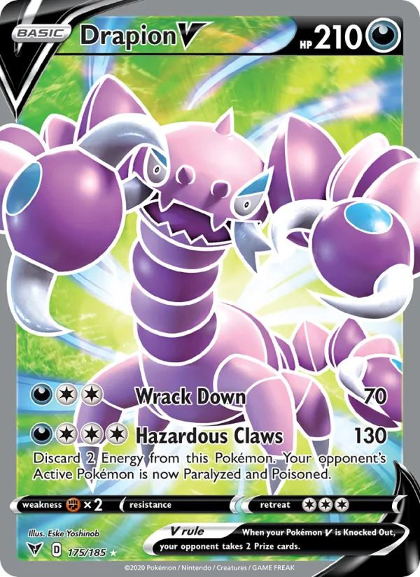 Drapion V (Full Art) — SWSH04: Vivid Voltage #175/185
