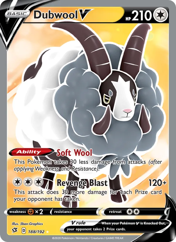 Dubwool V (Full Art) — SWSH02: Rebel Clash #188/192