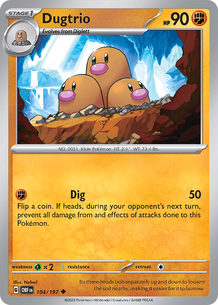Dugtrio — SV03: Obsidian Flames #104/197