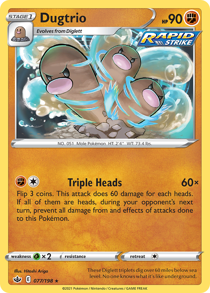 Dugtrio — SWSH06: Chilling Reign #077/198