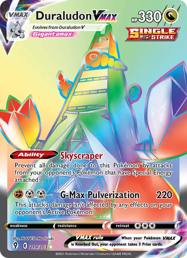 Duraludon VMAX (Secret) — SWSH07: Evolving Skies #219/203