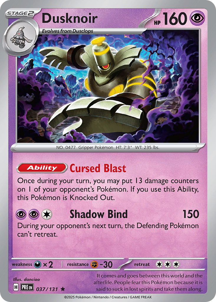 Dusknoir (Master Ball Pattern) — SV: Prismatic Evolutions #037/131