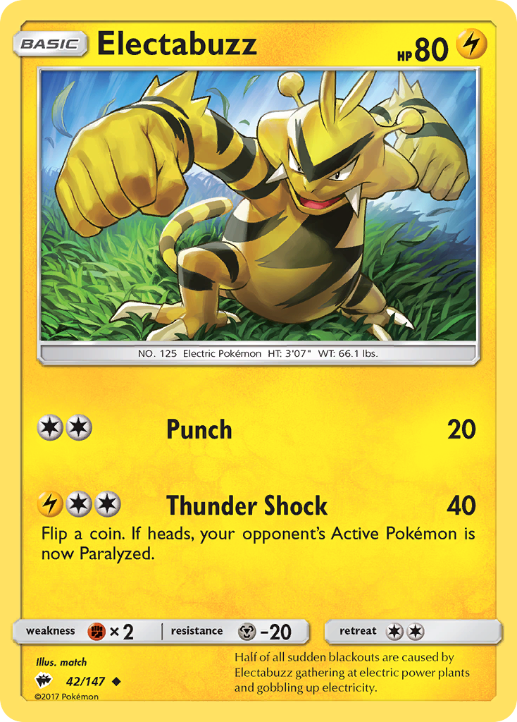 Electabuzz — SM - Burning Shadows #42/147