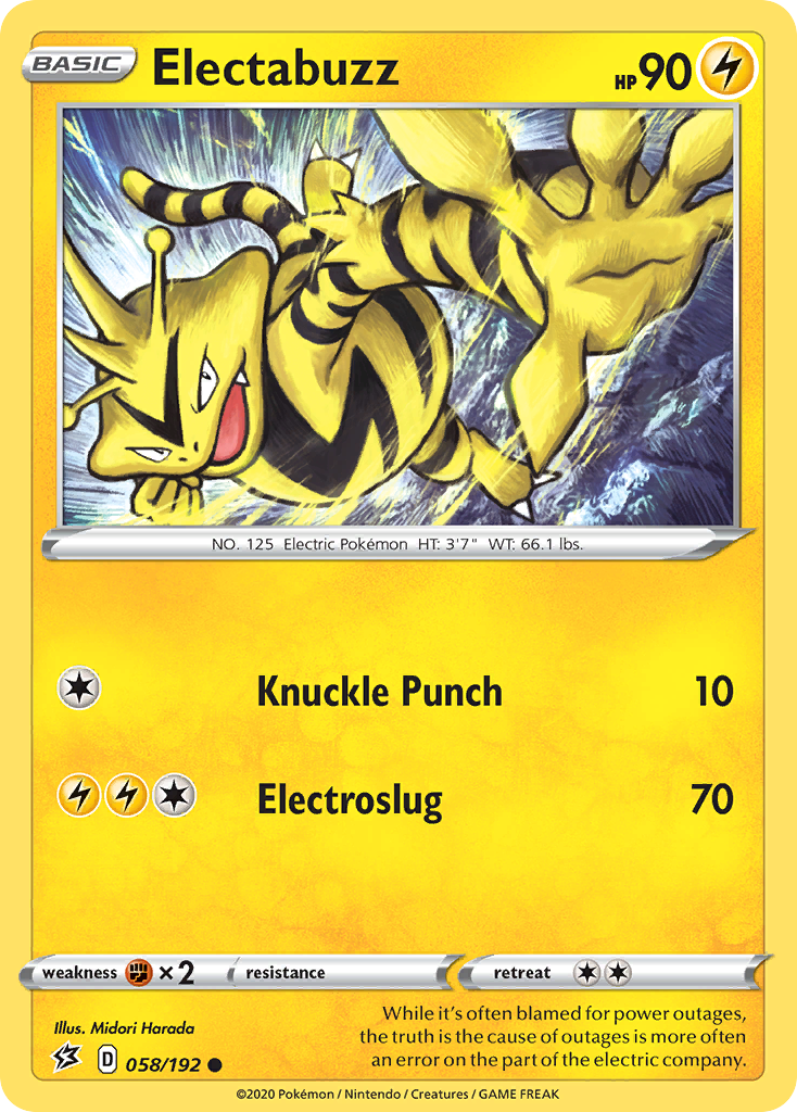 Electabuzz — SWSH02: Rebel Clash #058/192