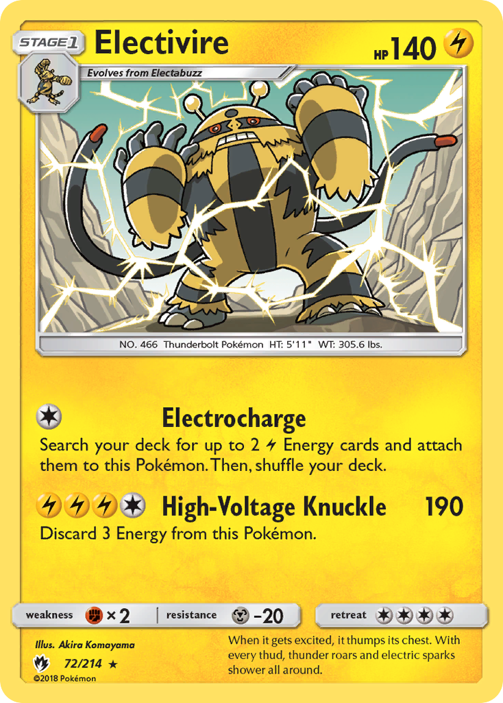 Electivire — SM - Lost Thunder #72/214