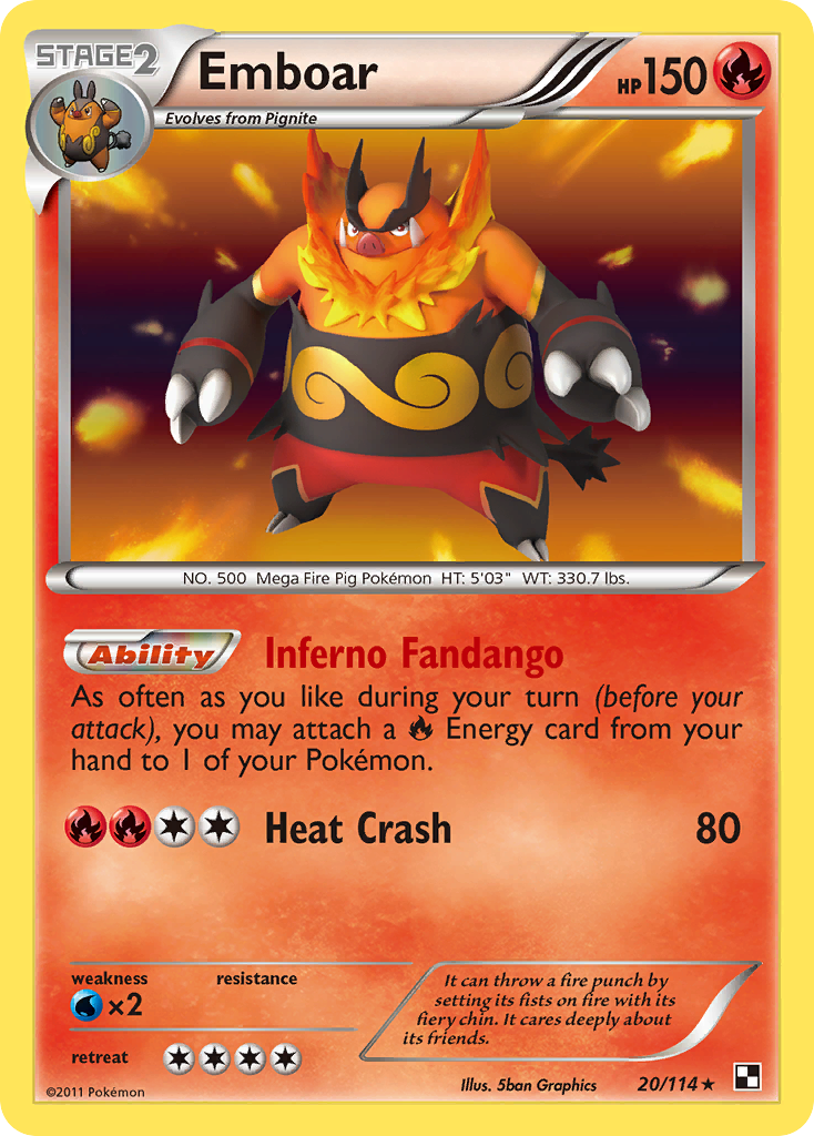 Emboar (20) — Black and White #20/114