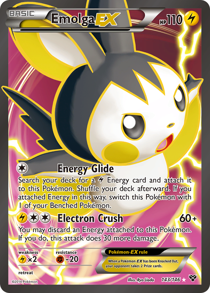 Emolga EX (143 Full Art) — XY Base Set #143/146