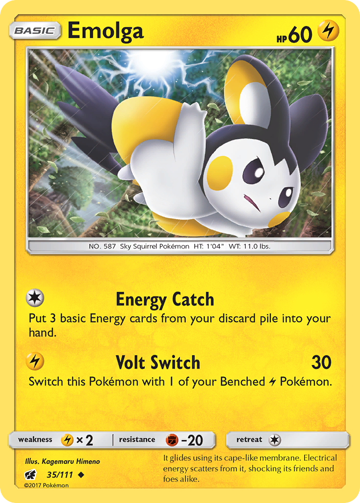 Emolga — SM - Crimson Invasion #35/111