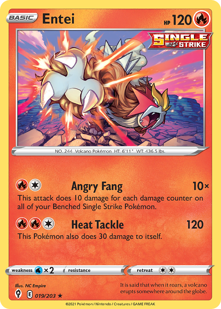 Entei — SWSH07: Evolving Skies #019/203