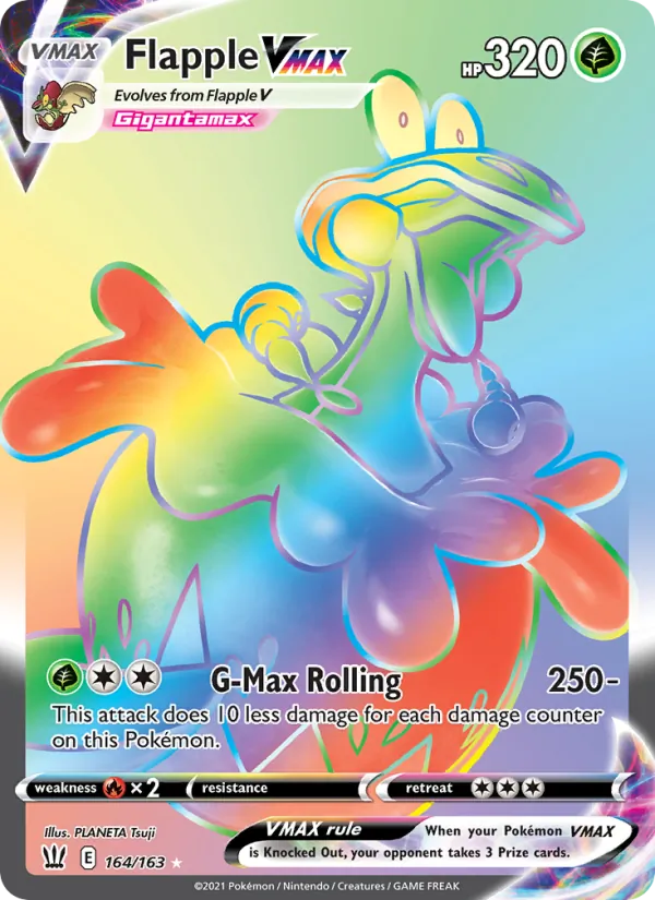 Flapple VMAX (Secret) — SWSH05: Battle Styles #164/163