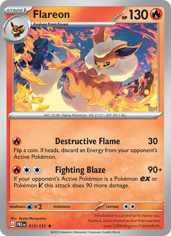 Flareon (Master Ball Pattern) — SV: Prismatic Evolutions #013/131