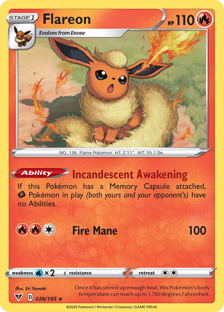 Flareon — SWSH04: Vivid Voltage #026/185