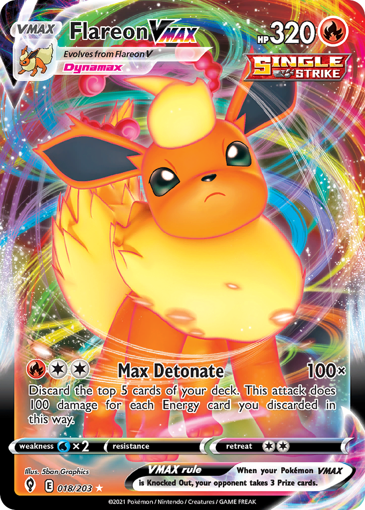 Flareon VMAX — SWSH07: Evolving Skies #018/203