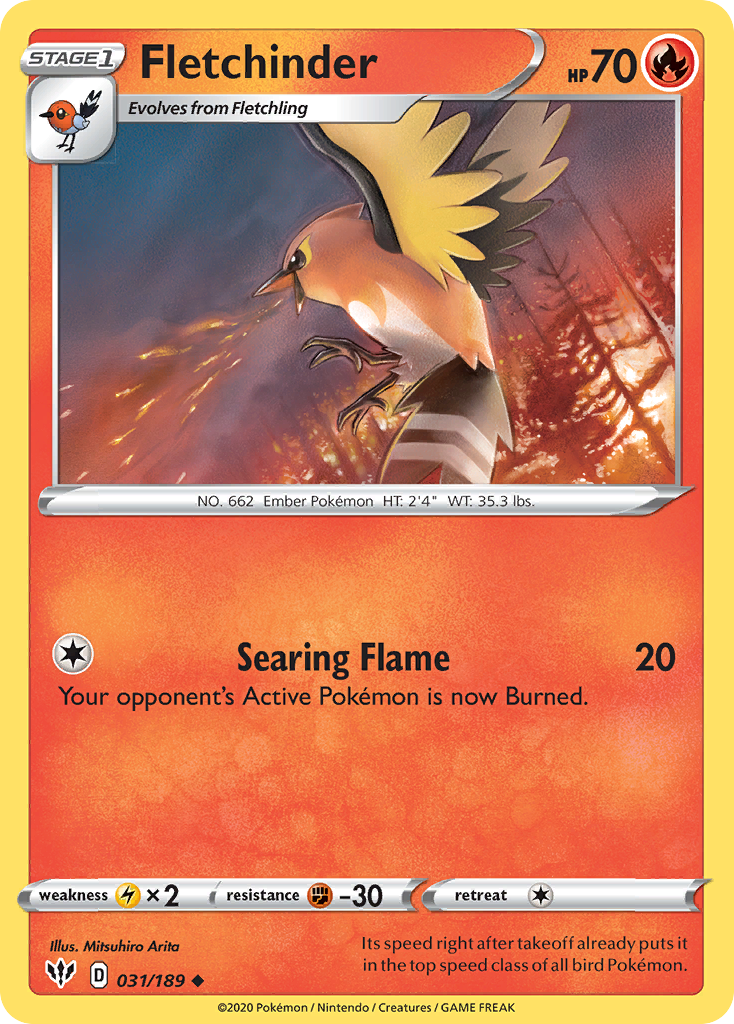 Fletchinder — SWSH03: Darkness Ablaze #031/189