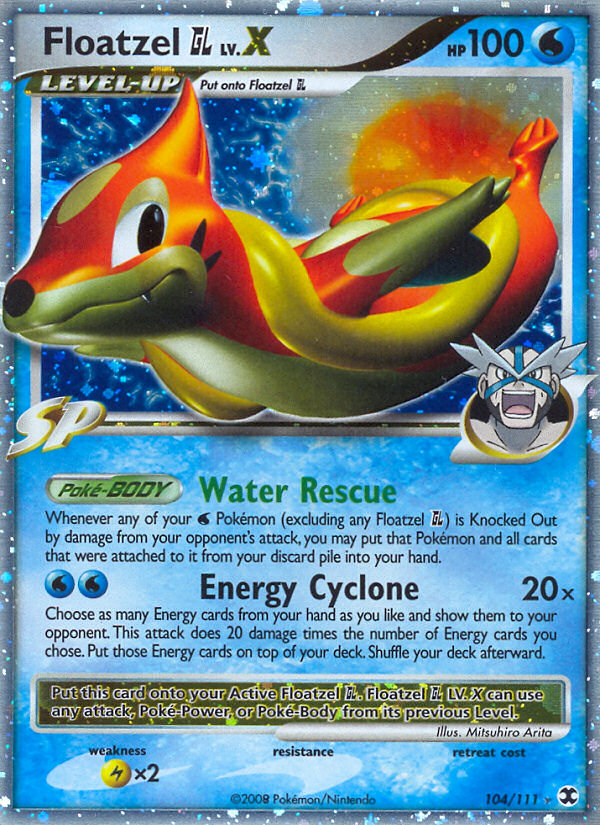 Floatzel GL Lv.X — Rising Rivals #104/111