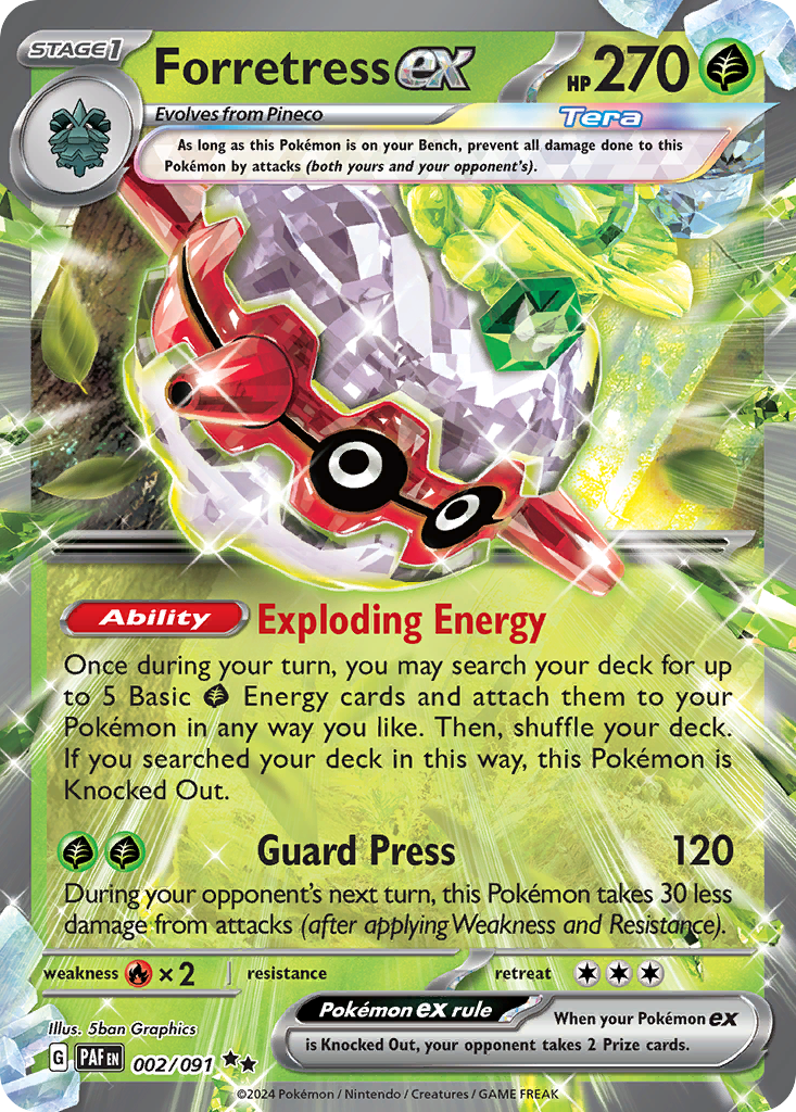 Forretress ex — SV: Paldean Fates #002/091