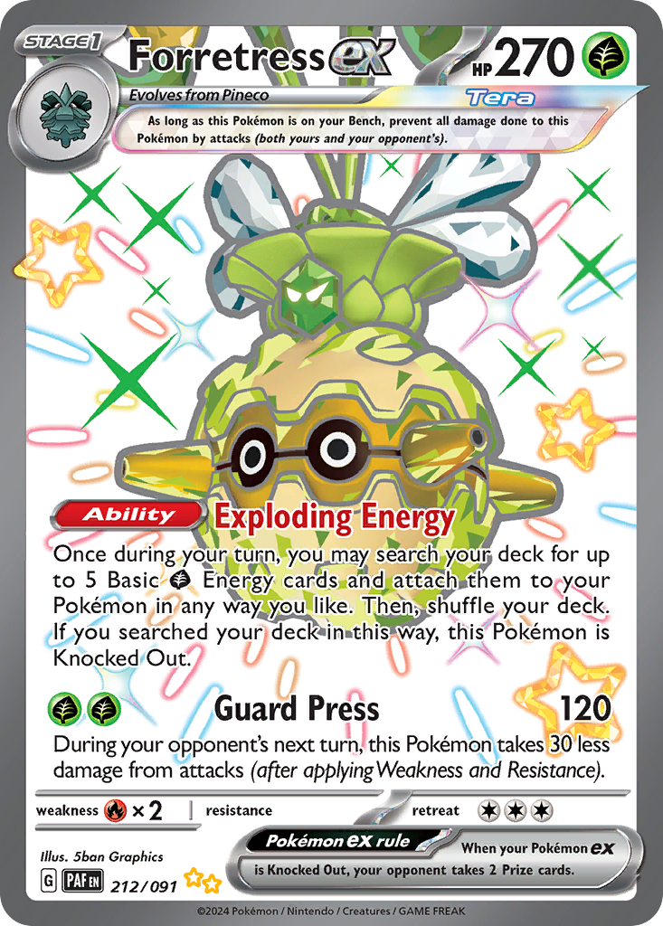 Forretress ex — SV: Paldean Fates #212/091