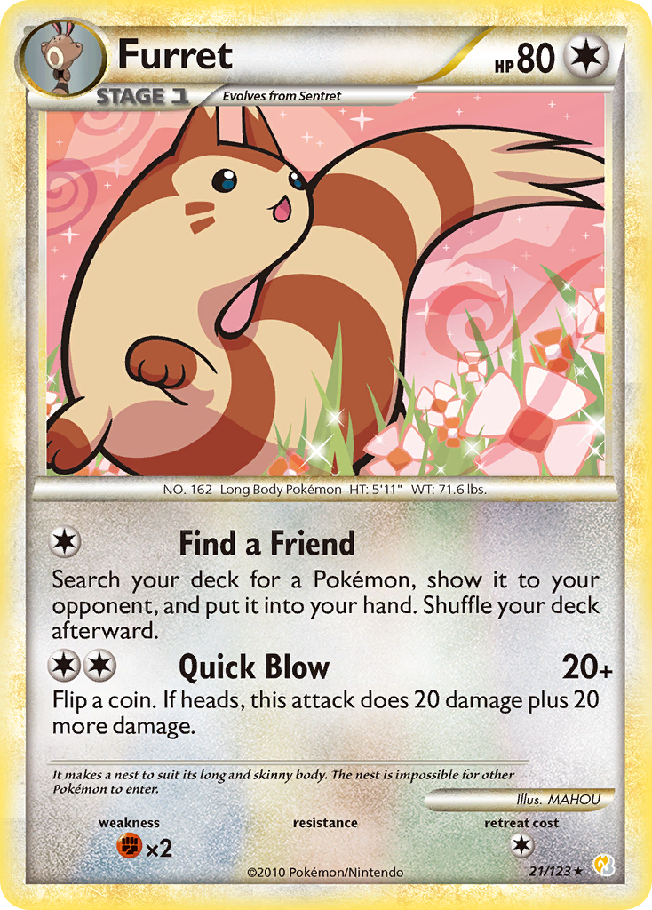 Furret — HeartGold SoulSilver #21/123