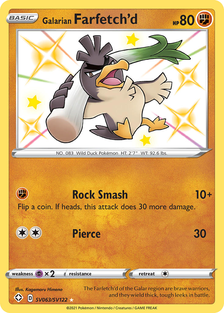Galarian Farfetch'd — Shining Fates: Shiny Vault #SV063/SV122