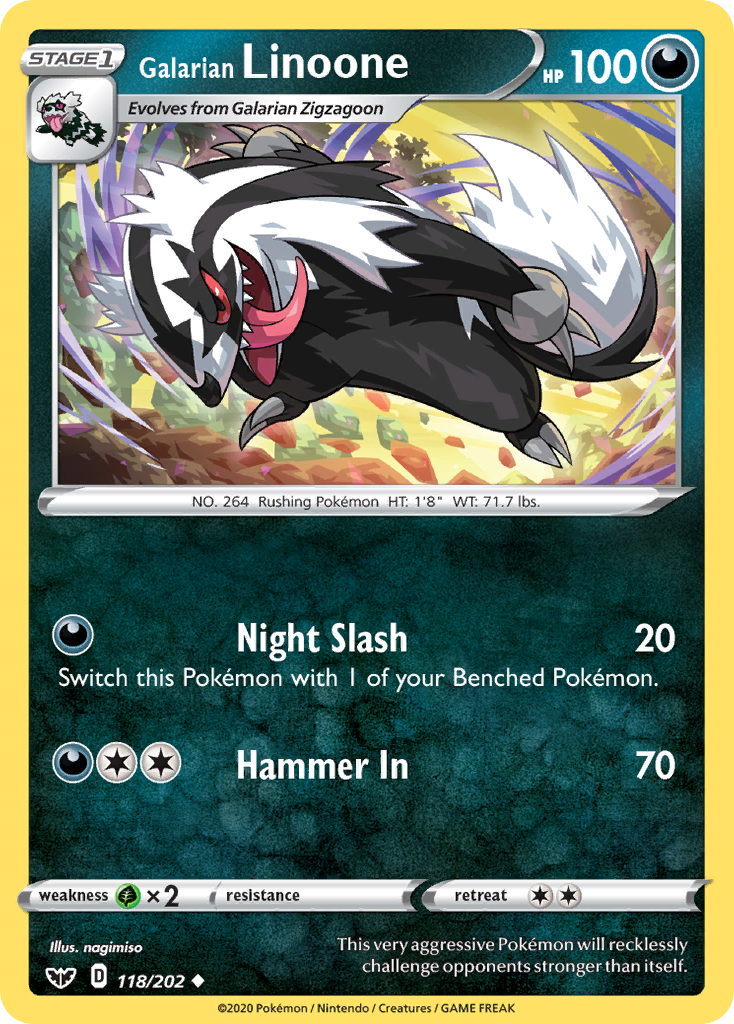 Galarian Linoone — SWSH01: Sword & Shield Base Set #118/202