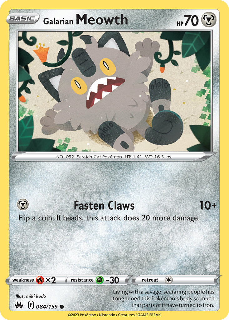 Galarian Meowth — SWSH: Crown Zenith #084/159