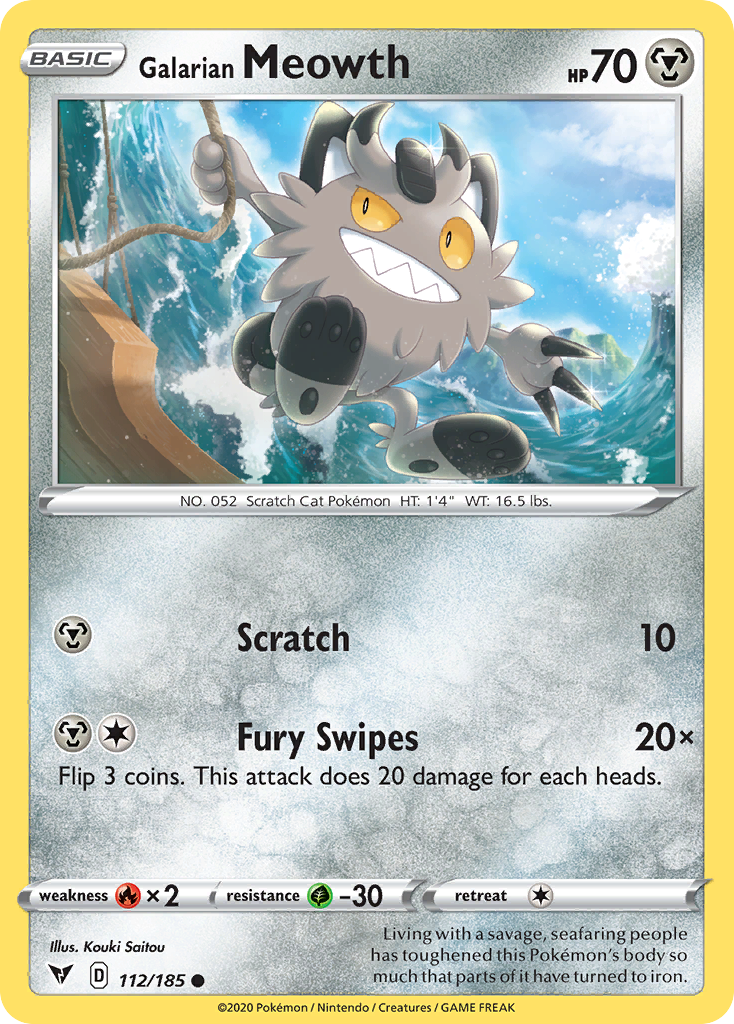Galarian Meowth — SWSH04: Vivid Voltage #112/185