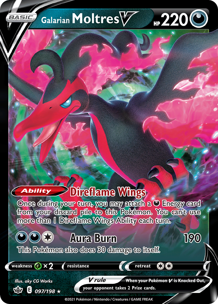 Galarian Moltres V — Prize Pack Series Cards #097/198
