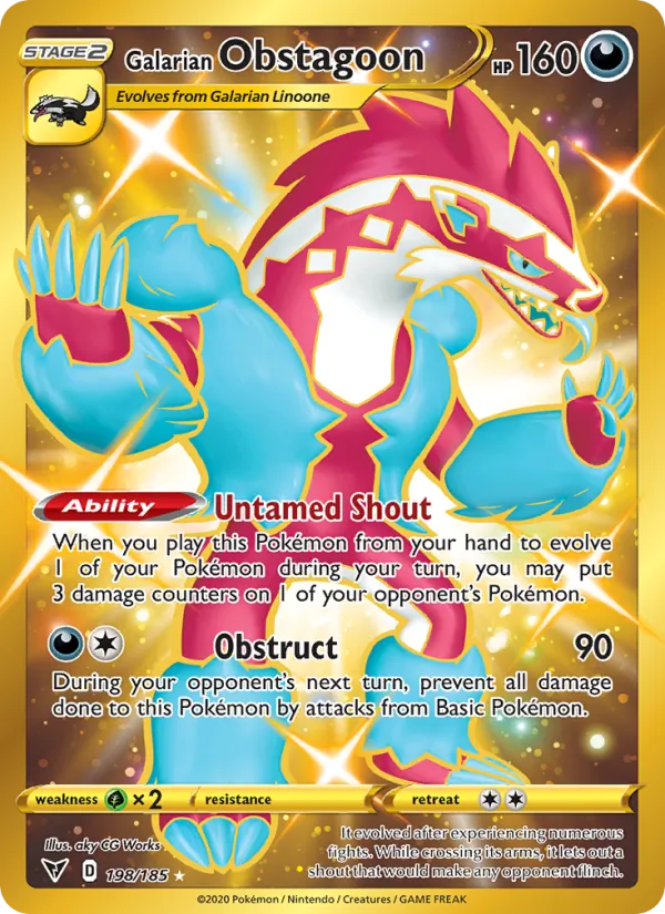 Galarian Obstagoon (Secret) — SWSH04: Vivid Voltage #198/185