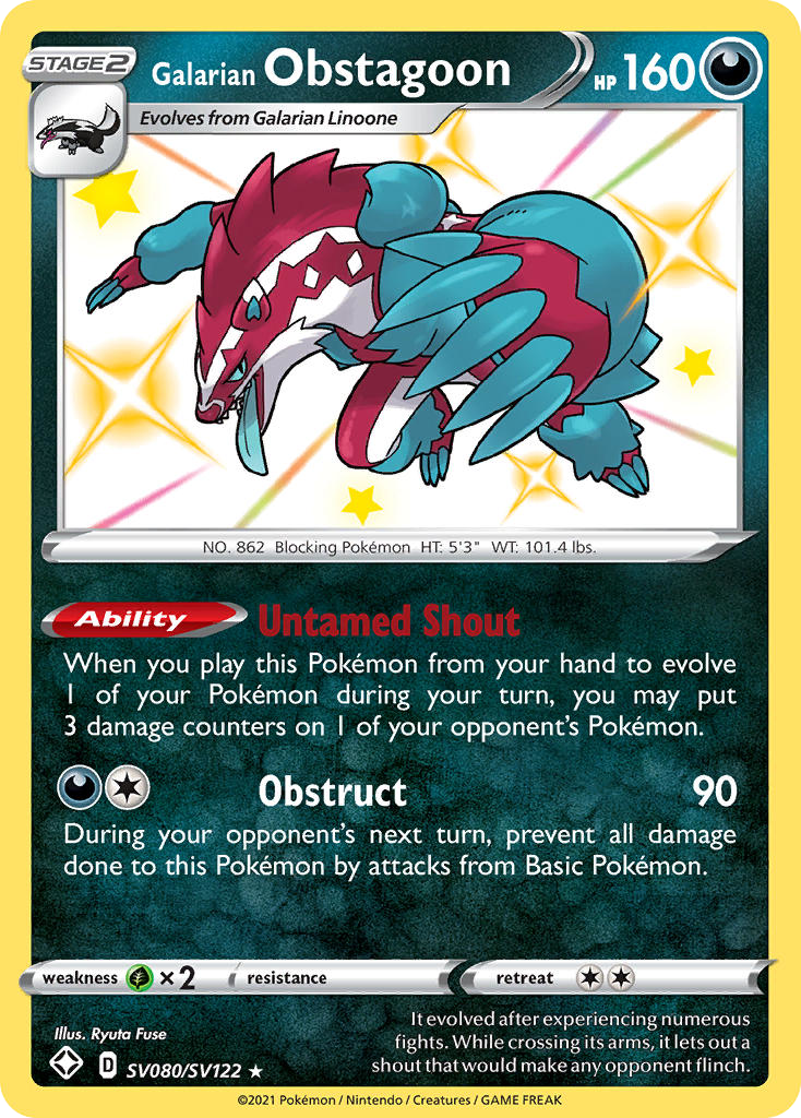 Galarian Obstagoon — Shining Fates: Shiny Vault #SV080/SV122