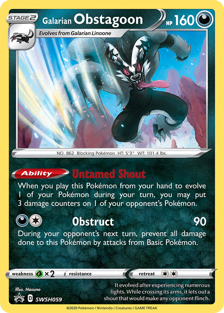 Galarian Obstagoon — SWSH: Sword & Shield Promo Cards #SWSH059
