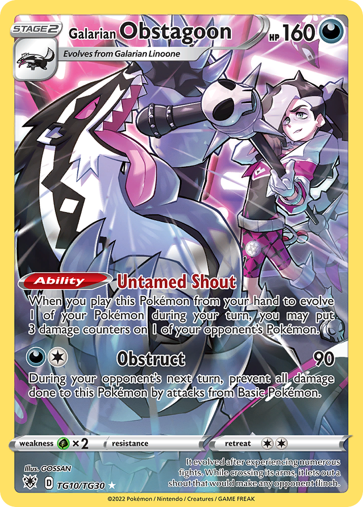Galarian Obstagoon — SWSH10: Astral Radiance Trainer Gallery #TG10/TG30