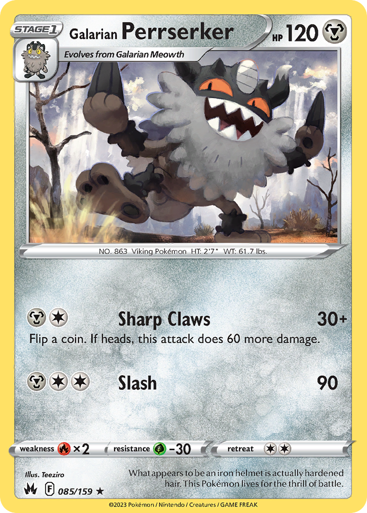 Galarian Perrserker — SWSH: Crown Zenith #085/159
