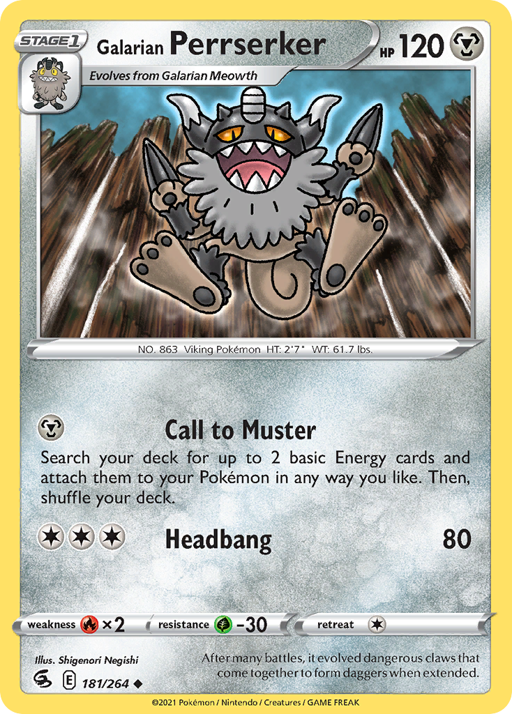 Galarian Perrserker — SWSH08: Fusion Strike #181/264