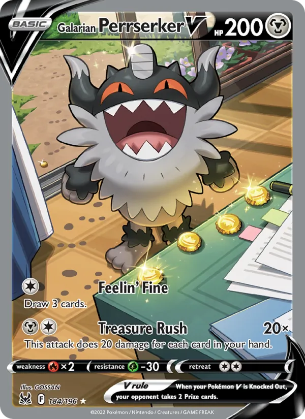 Galarian Perrserker V (Alternate Full Art) — SWSH11: Lost Origin #184/196