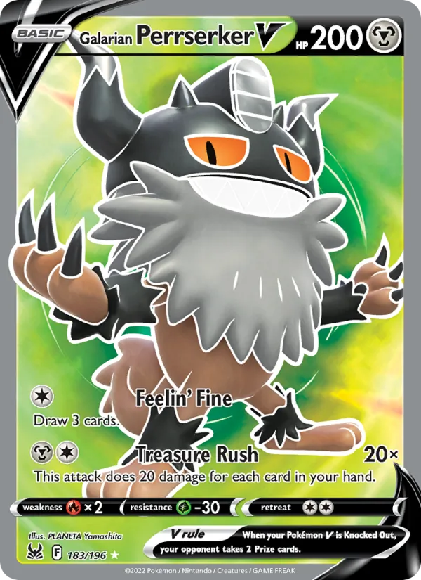 Galarian Perrserker V (Full Art) — SWSH11: Lost Origin #183/196