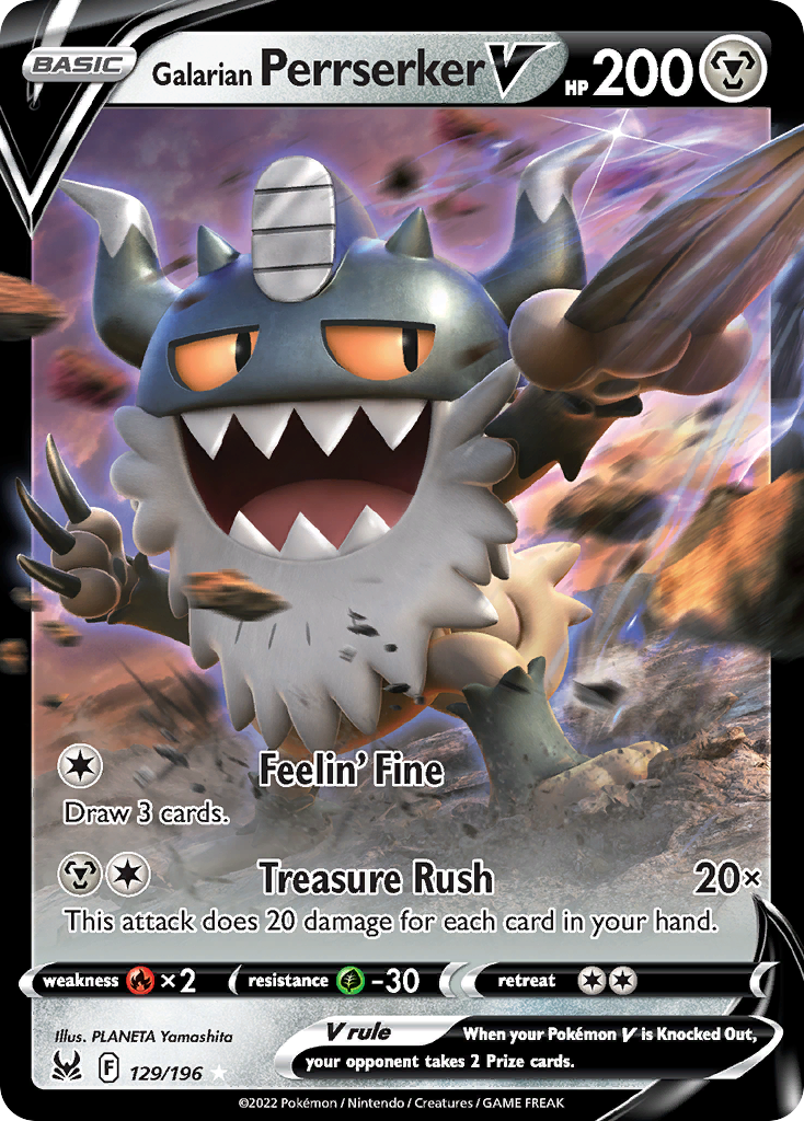 Galarian Perrserker V — SWSH11: Lost Origin #129/196