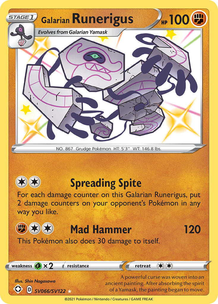 Galarian Runerigus — Shining Fates: Shiny Vault #SV066/SV122