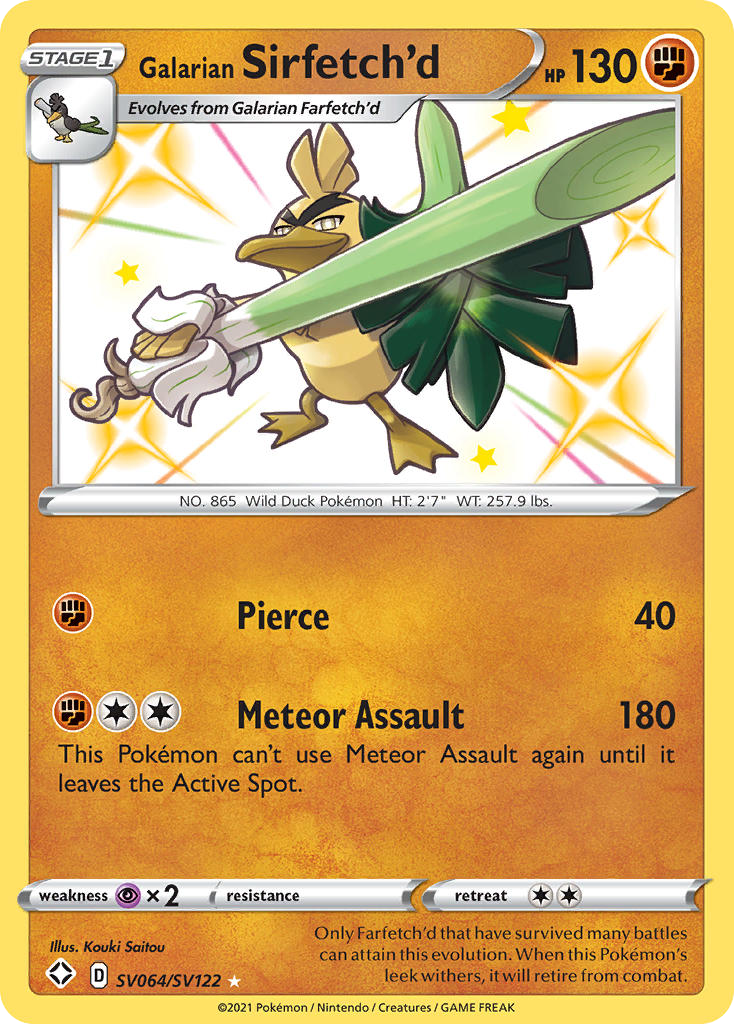 Galarian Sirfetch'd — Shining Fates: Shiny Vault #SV064/SV122