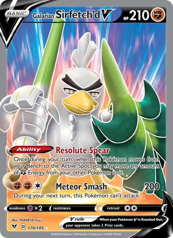 Galarian Sirfetch'd V (Full Art) — SWSH04: Vivid Voltage #174/185
