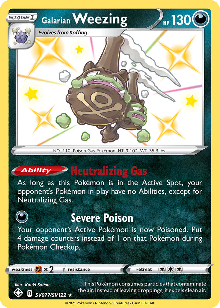 Galarian Weezing — Shining Fates: Shiny Vault #SV077/SV122