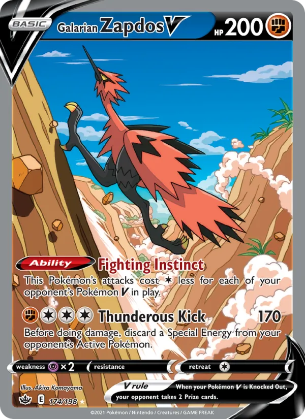 Galarian Zapdos V (Alternate Full Art) — SWSH06: Chilling Reign #174/198
